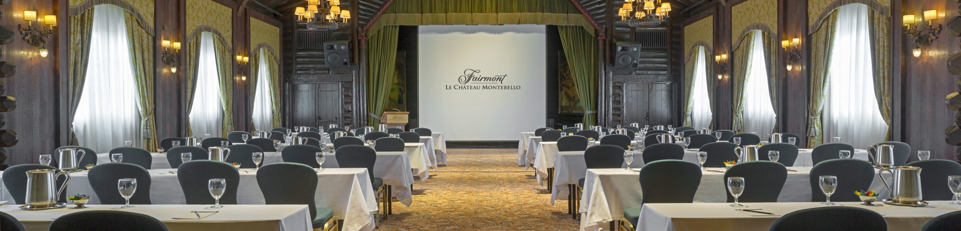 Room set up for a screening