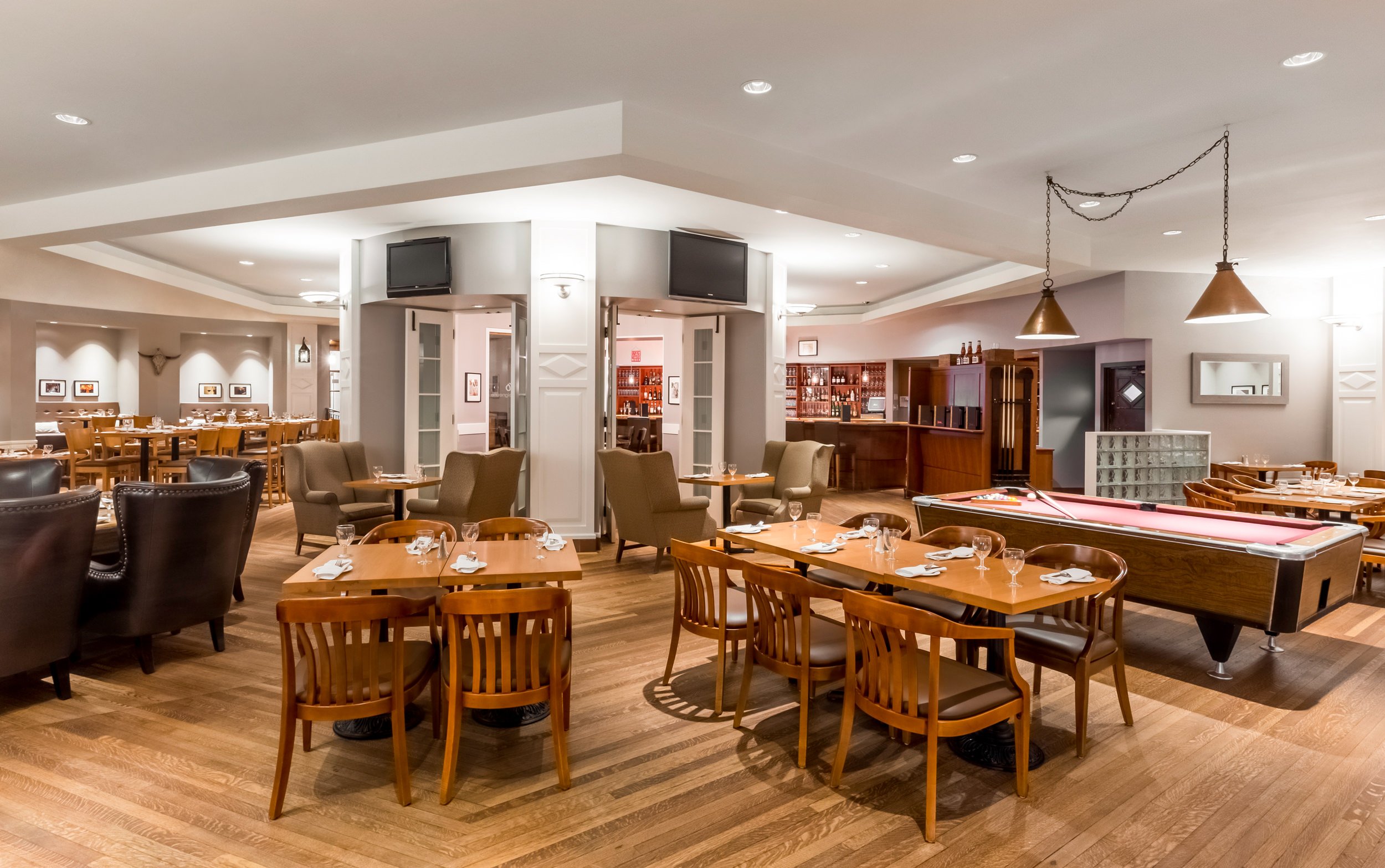 dining room with pool table