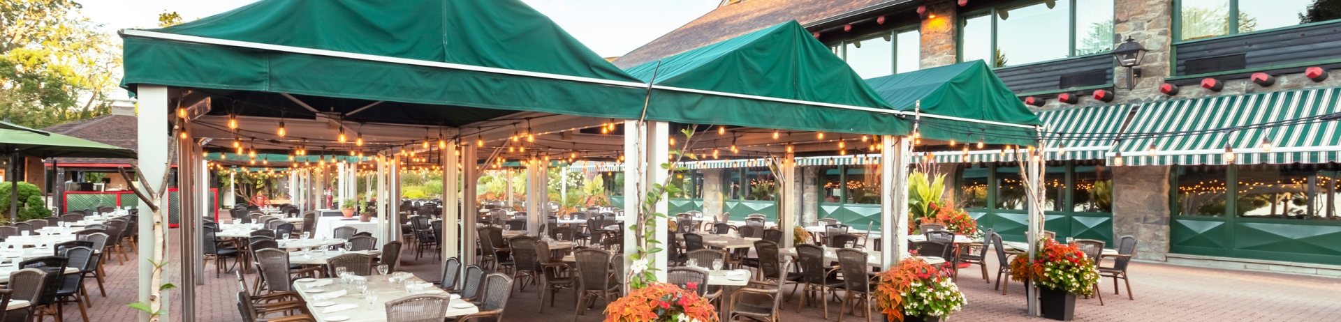 Patio configuré pour un événement