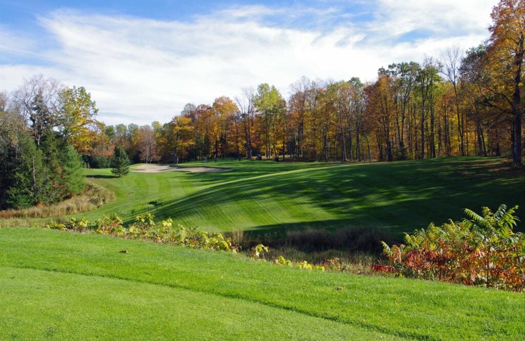 chateau montebello golf course fall trees medow