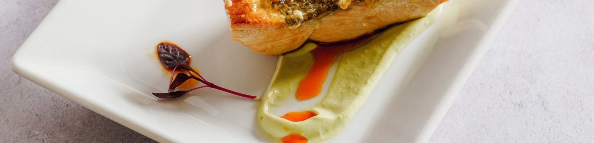 chateau montebello high cousine trout dish served plate sauce